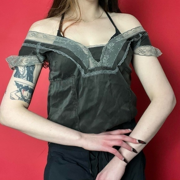 lace trim peasant / milkmaid top π€π©Άββββββββββββββ - Picture 4 of 6